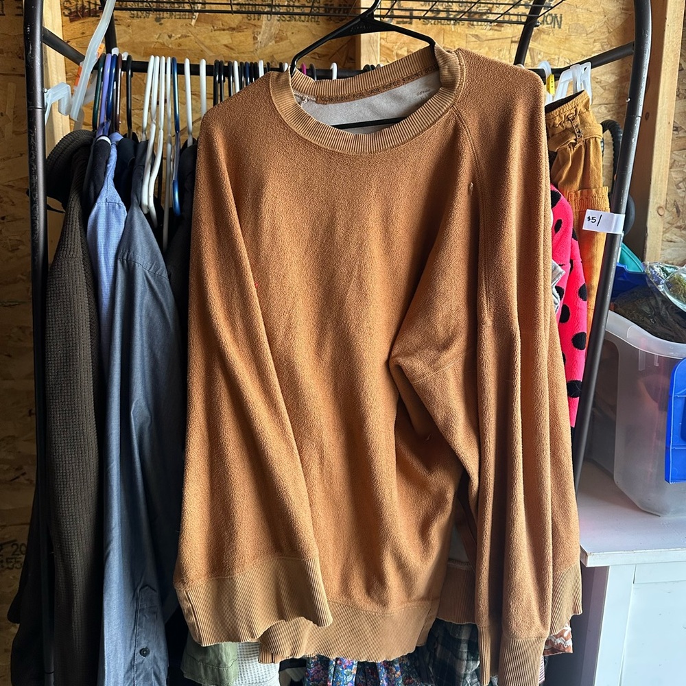 Aeropostale Women’s Orangey Brown Crewneck Sweater